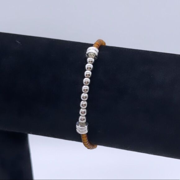 Wool + Pepper Co. Matte Brown & Silver Bracelet - Picture 2 of 4